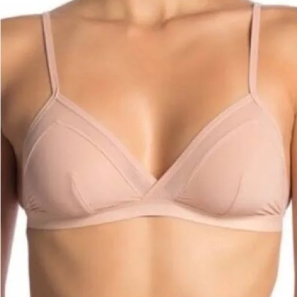 Madewell Nude Mesh Trim Triangle Bralette